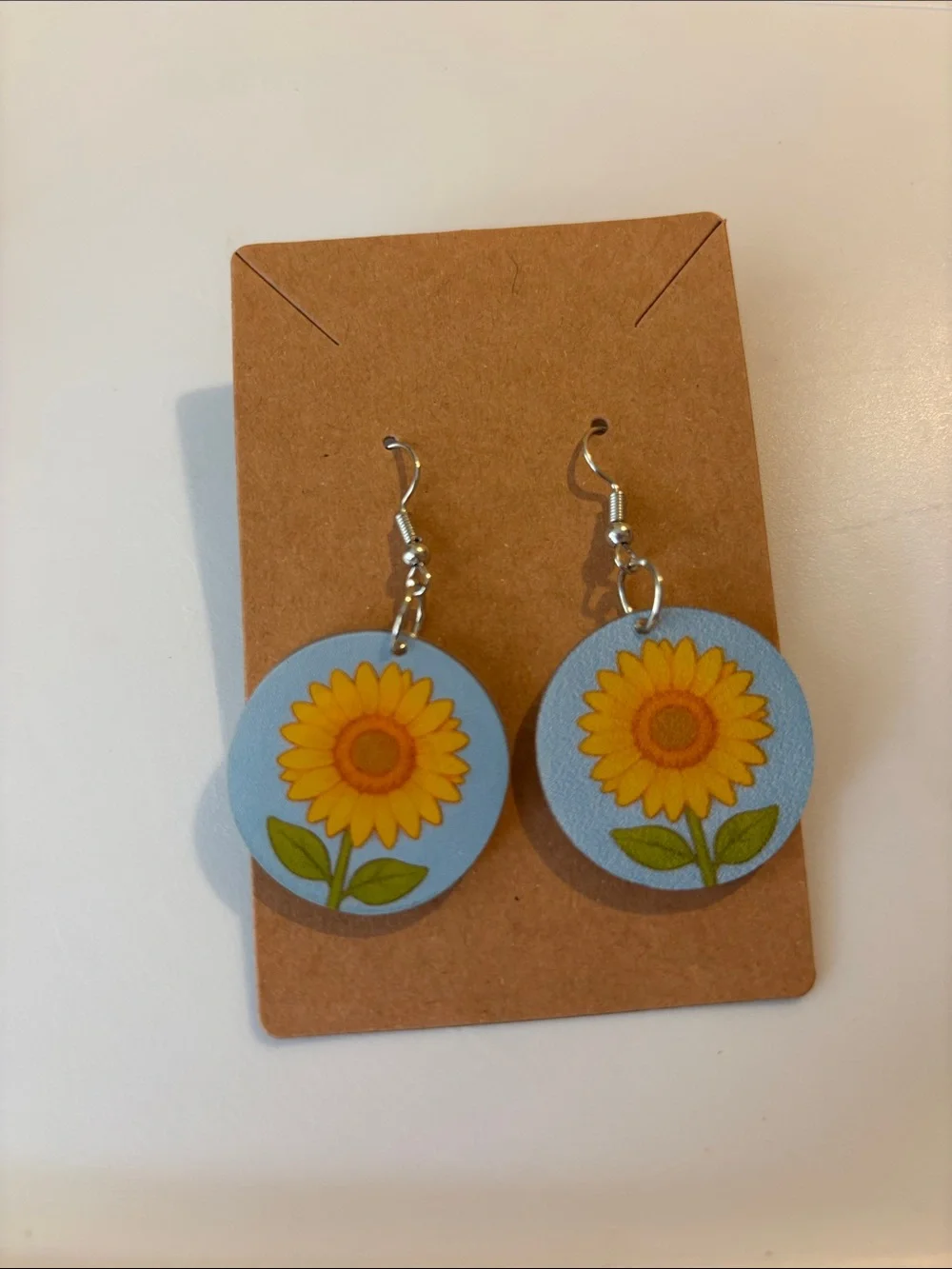 Fashion Jewelry Blue Sunflower Drop Earrings